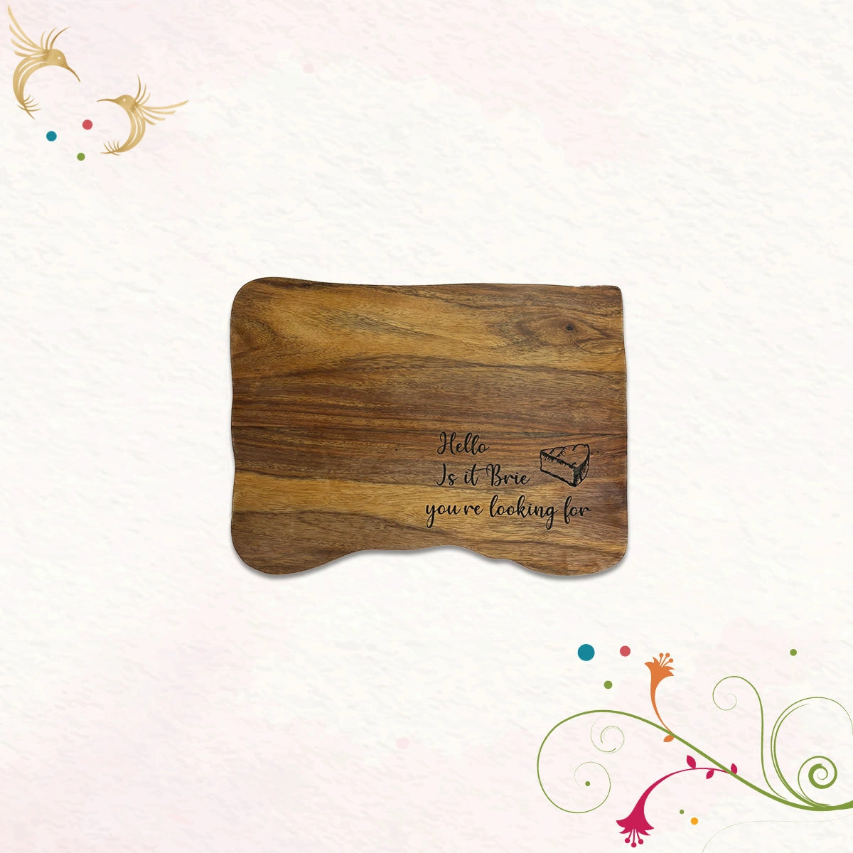 Is it Brie... Sheesham Wood Small Cheese Board | Craftslane