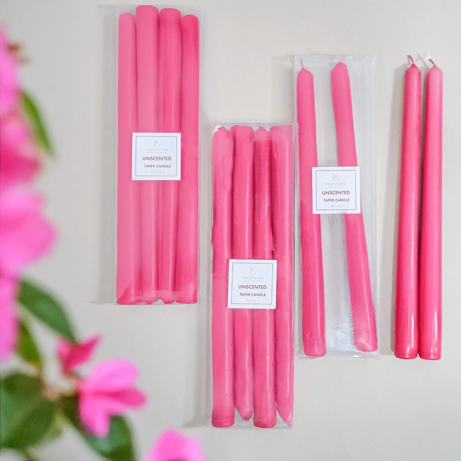10" Premium Taper Candles (Set of 12) | Hot Pink