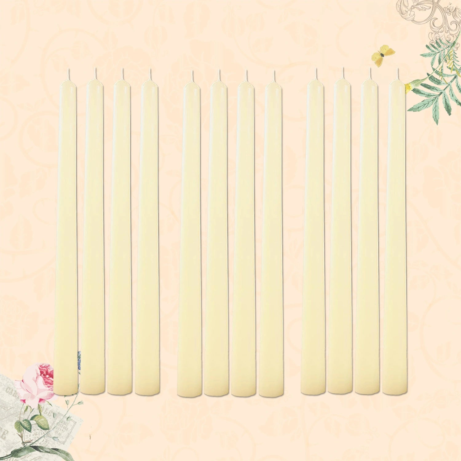 10" Premium Taper Candles (Set of 12) | Ivory