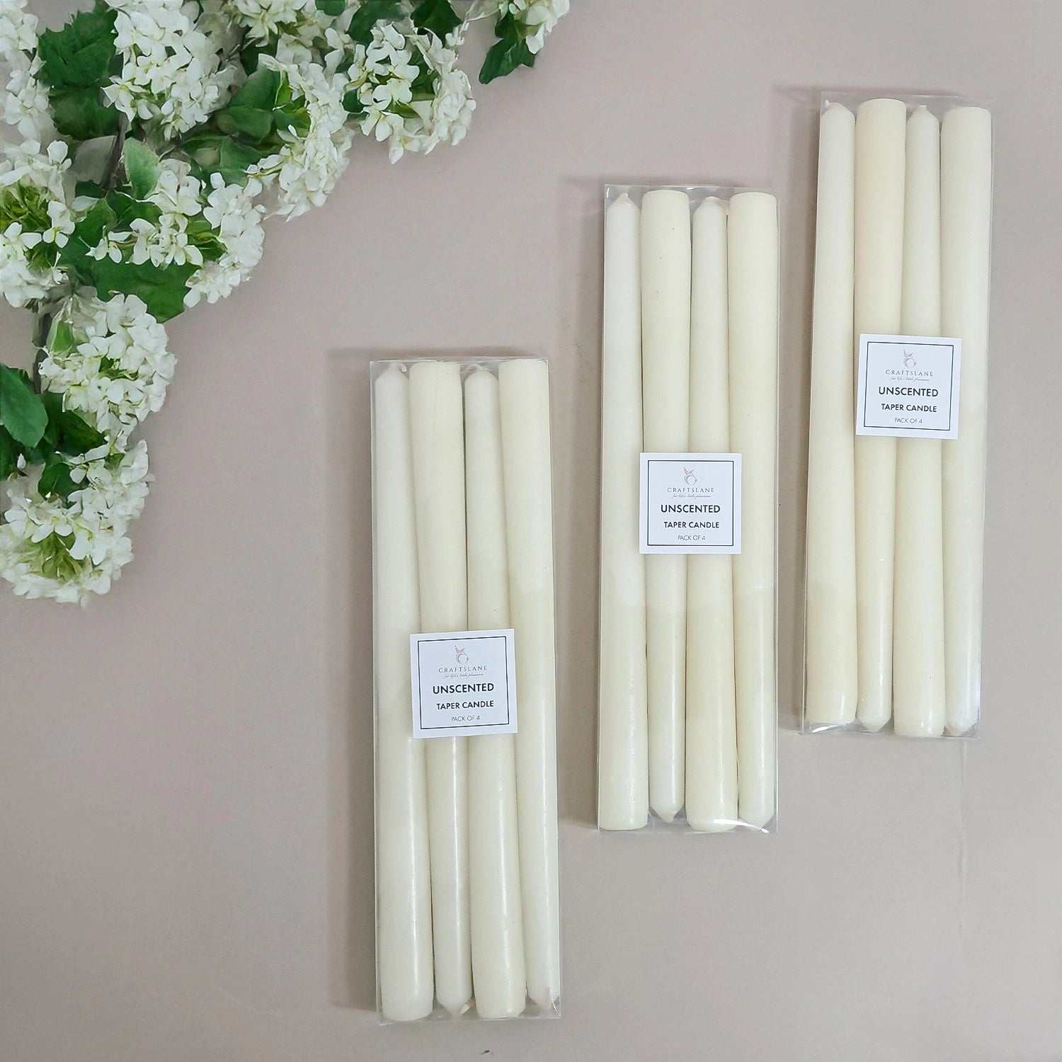 10" Premium Taper Candles (Set of 12) | Ivory