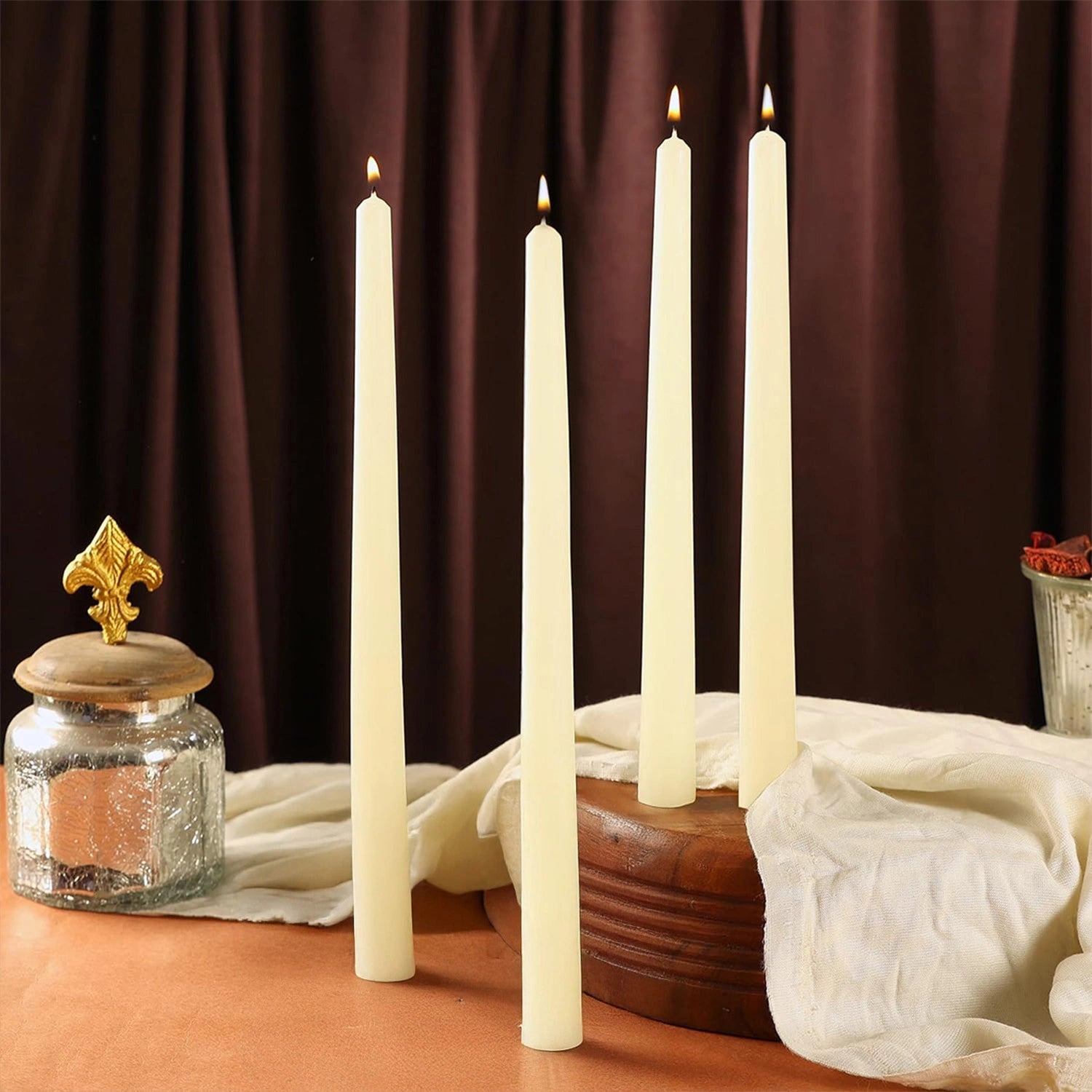 10" Premium Taper Candles (Set of 12) | Ivory