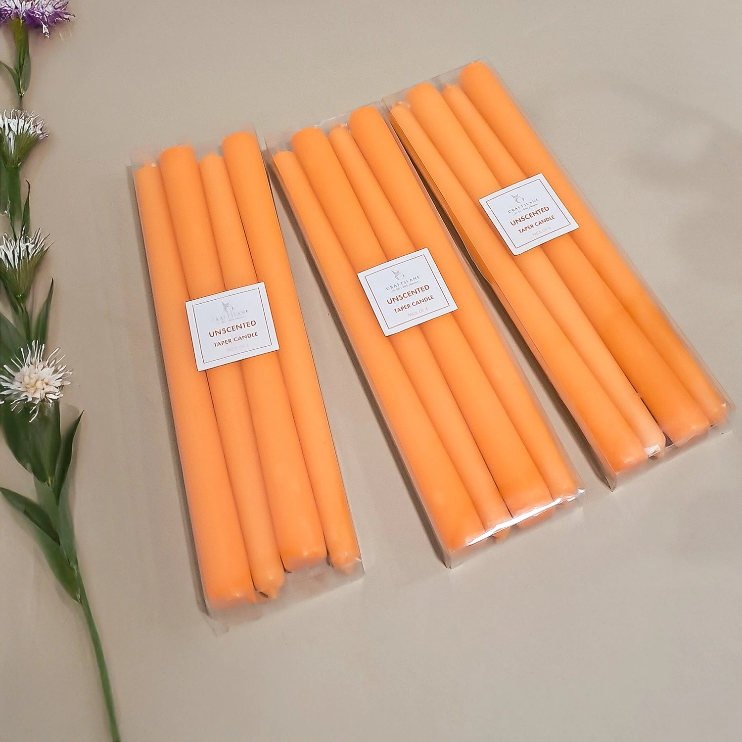 10" Premium Taper Candles (Set of 12) | Marigold