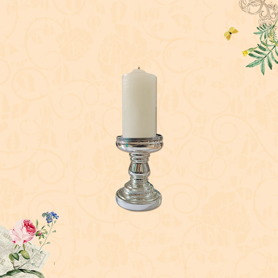 6" Vintage Glass Candle Holder