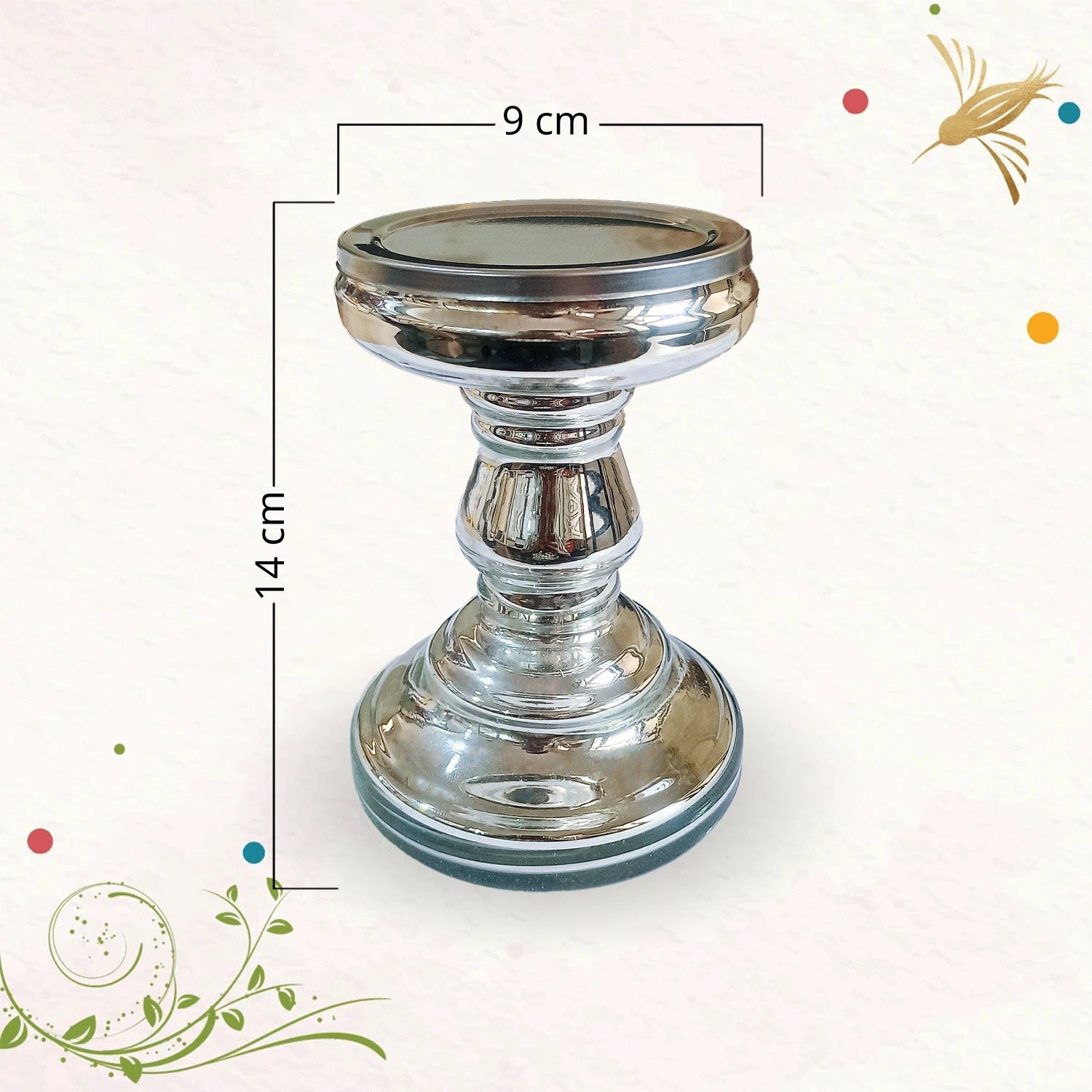 Vintage Glass Candle Holders Set of 2
