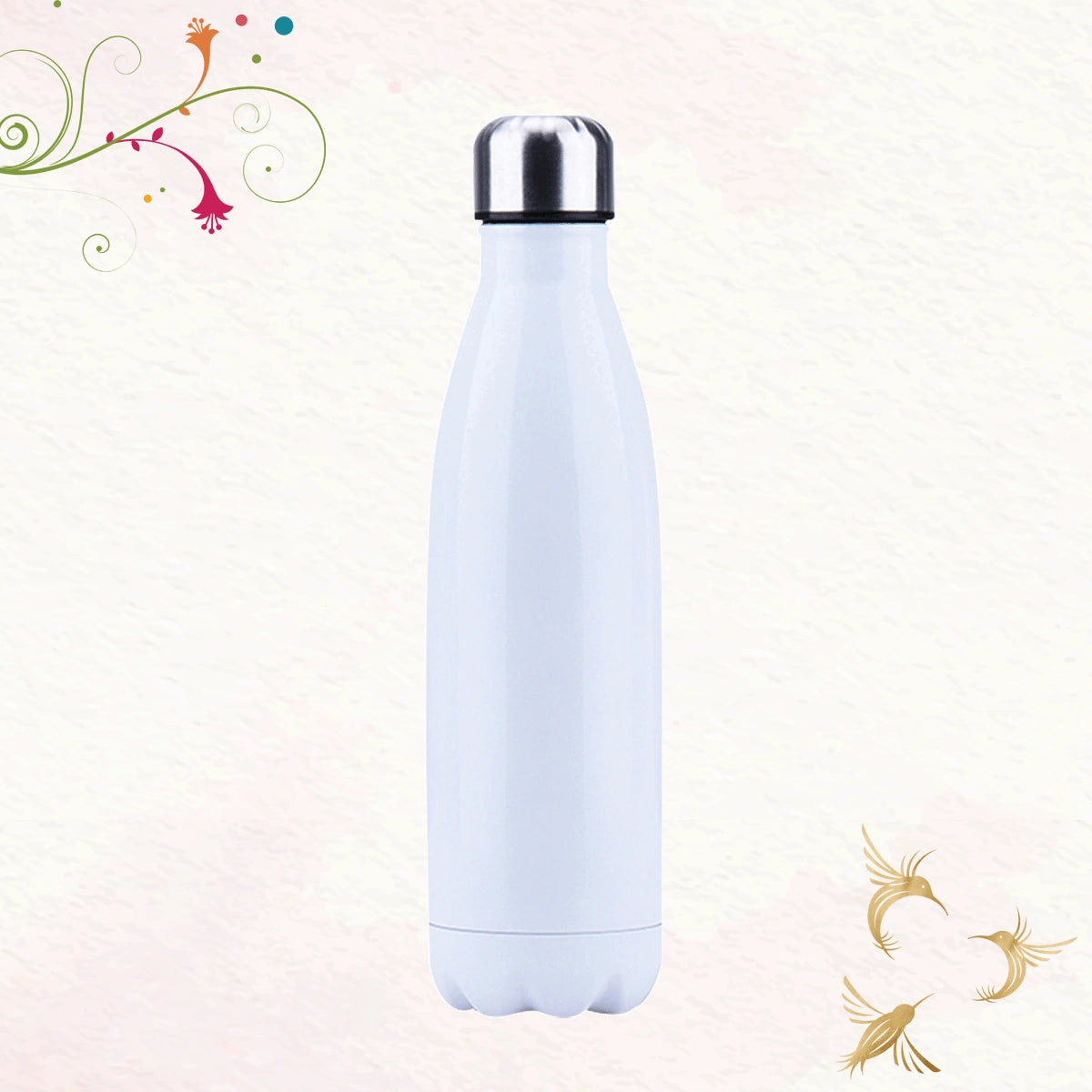 White (Gloss) Thermal Insulated Steel Bottles | Craftslane