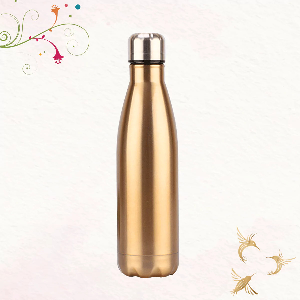 Antique Gold Thermal Insulated Steel Bottles | Craftslane