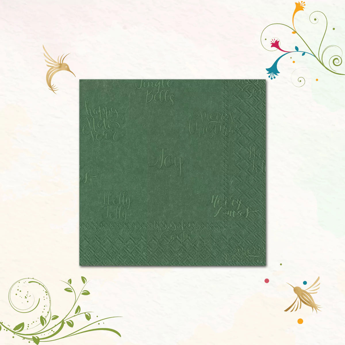 Nostalgic X-mas Pictures (Green) | Cocktail Napkins | IHR C887120