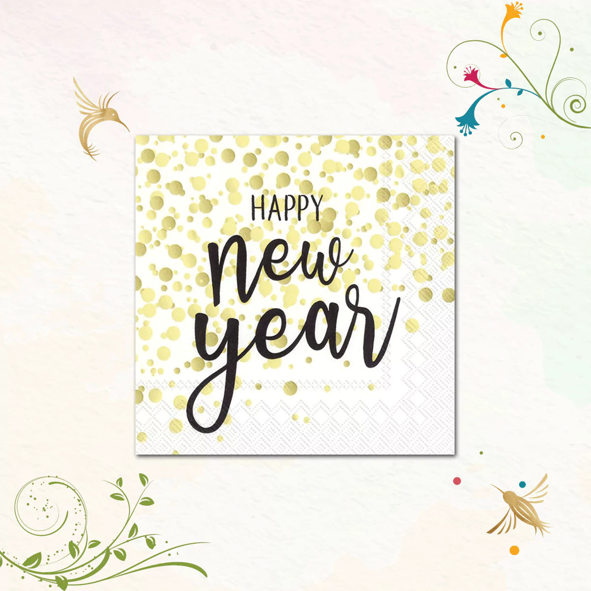 Confetti New Year (Gold) | Cocktail Napkins | IHR C894109