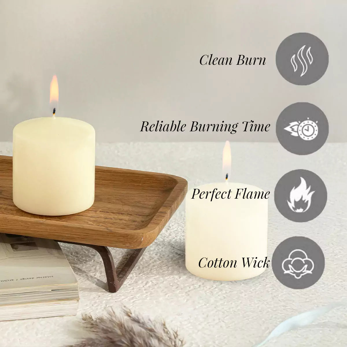 Chunky Candles (Set of 3) | Classic White