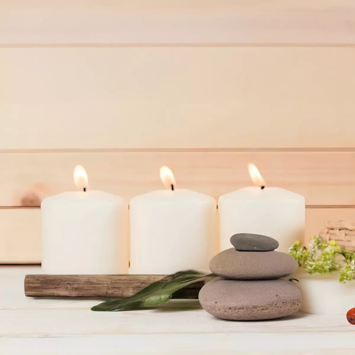 Chunky Candles (Set of 3) | Classic White