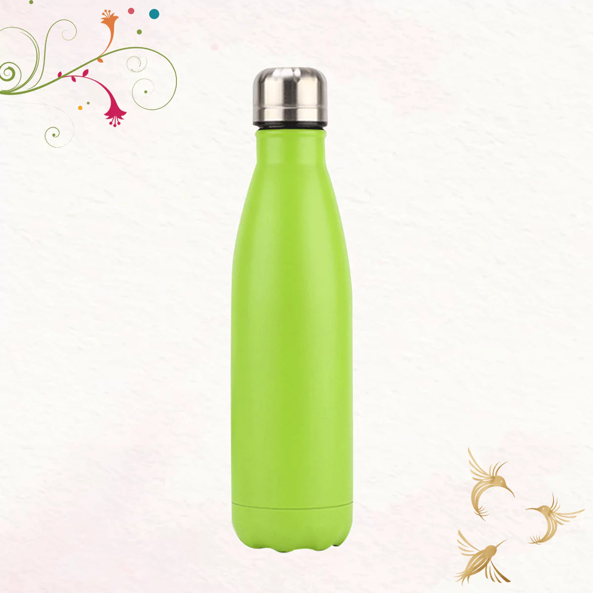 Lime Green Thermal Insulated Steel Bottles | Craftslane