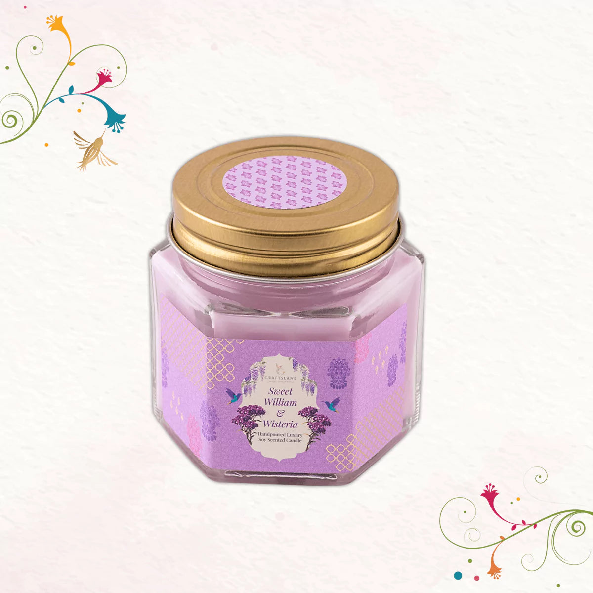 Peony, Sweet William & Wisteria, Lavender & Chamomile Soy Wax Scented Candles Gift Pack