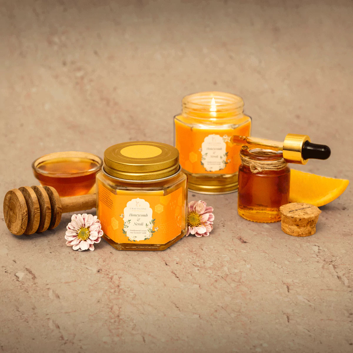 Honeycomb & Neroli Soy Wax Scented Candles