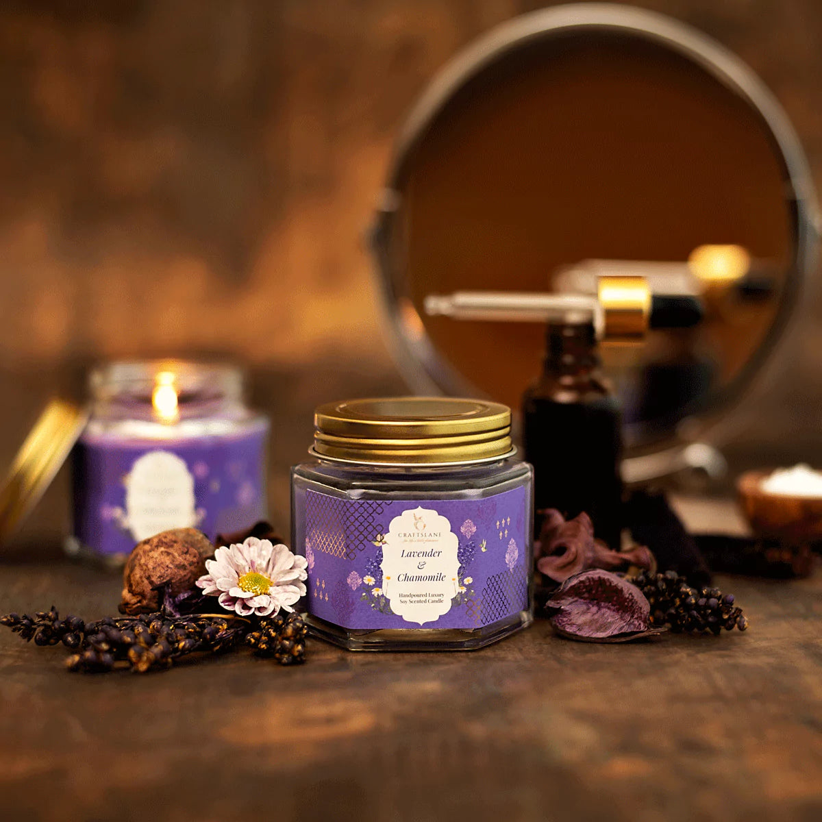 Lavender & Chamomile Soy Wax Scented Candles