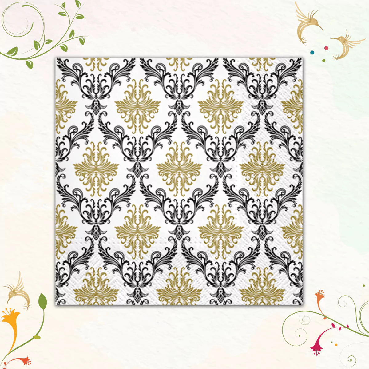 Royal Ornament (Gold) Paper Napkins | PAW SDL096809