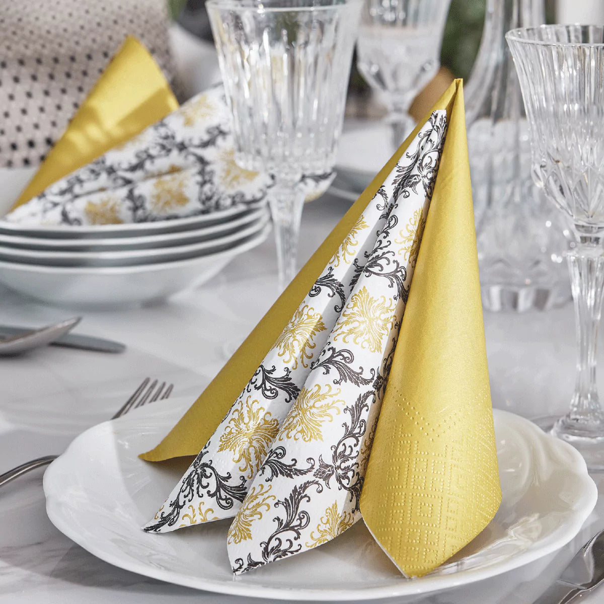 Royal Ornament (Gold) Paper Napkins | PAW SDL096809