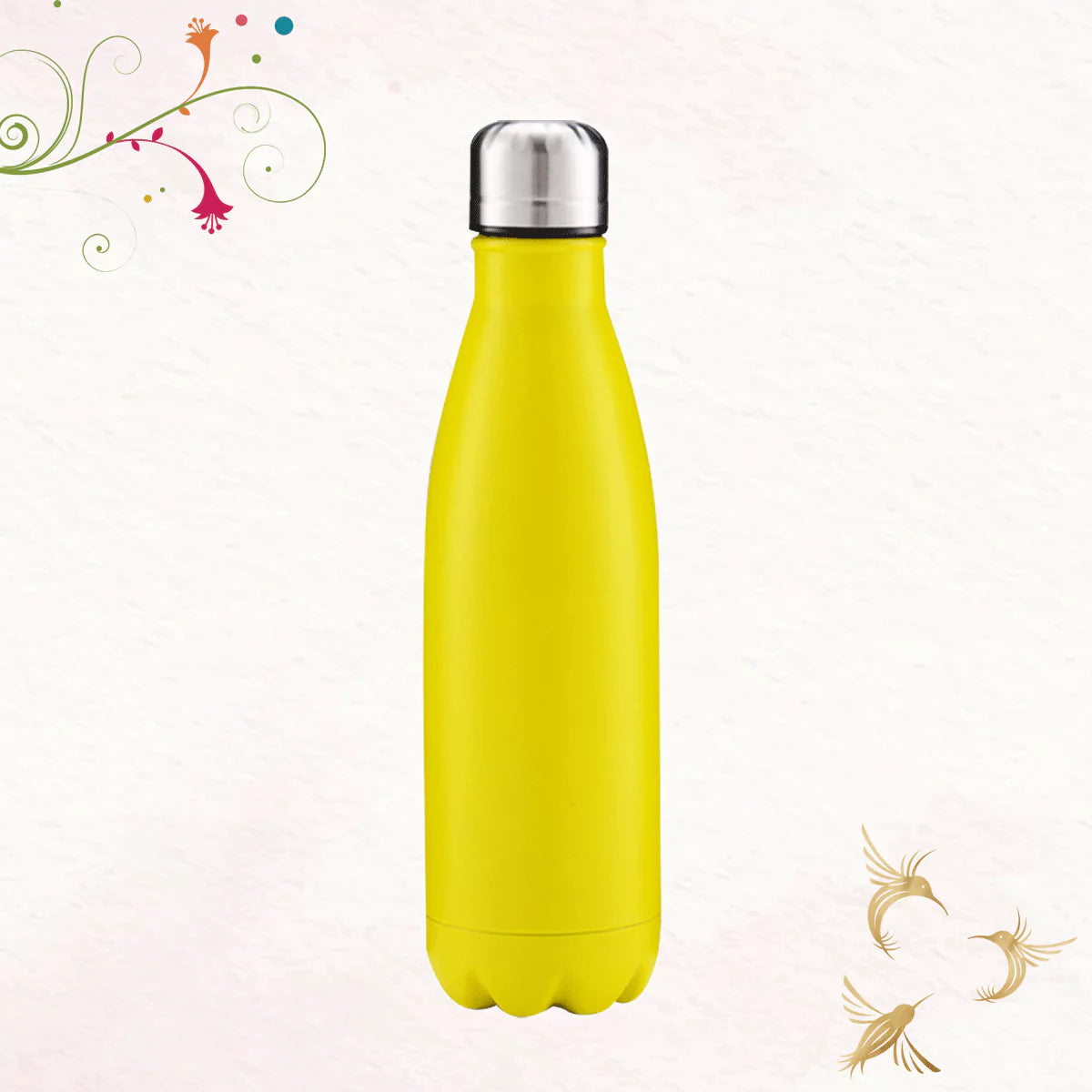 Sunflower Yellow Thermal Insulated Steel Bottles | Craftslane