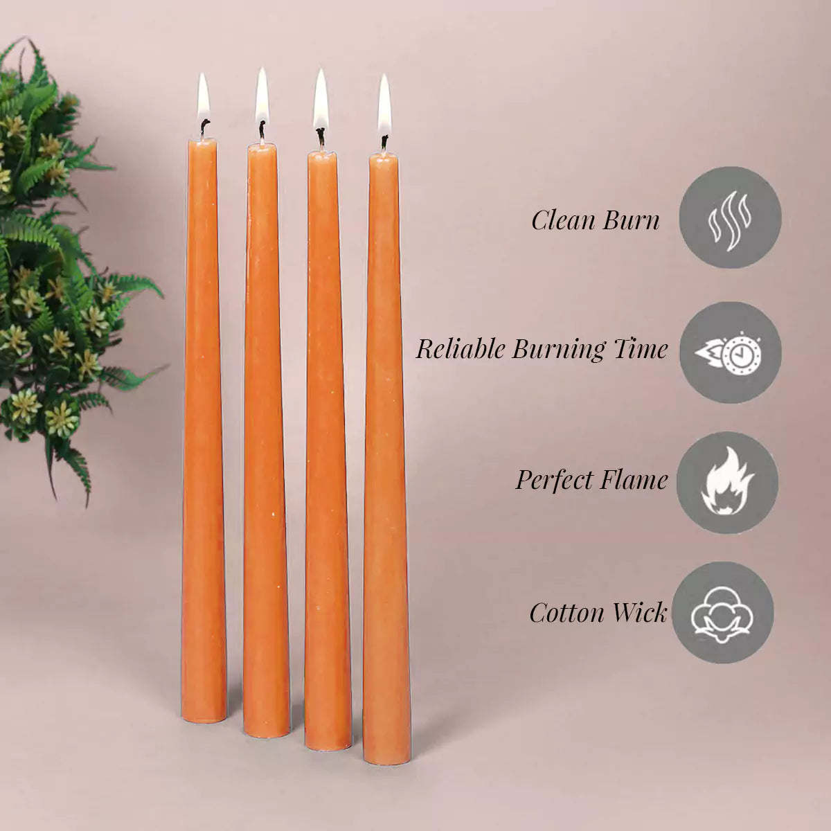 10" Premium Taper Candles (Set of 4) | Marigold