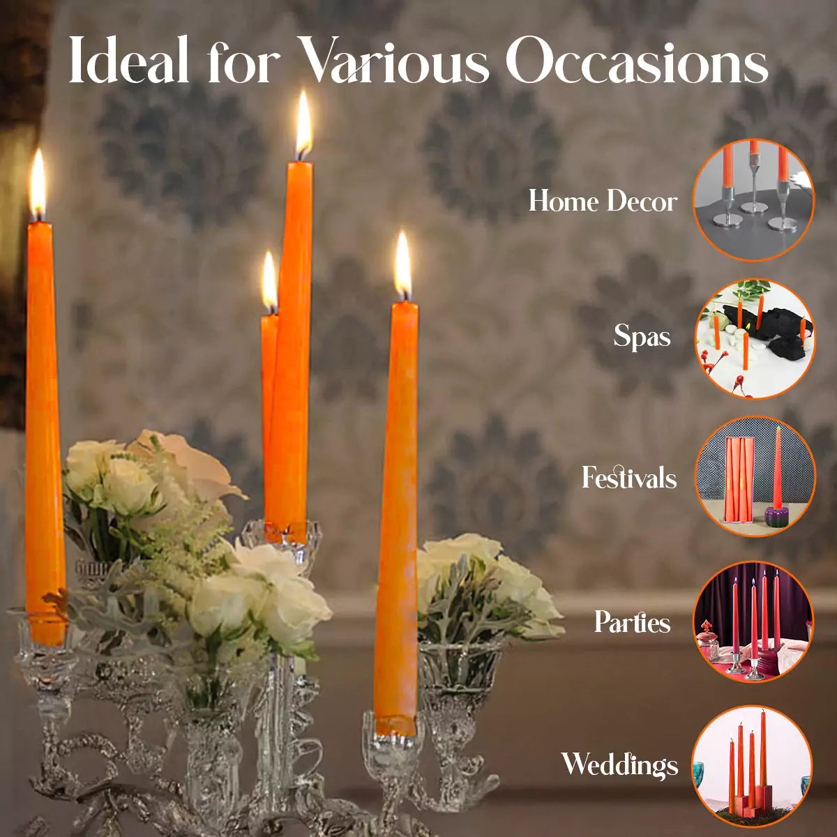 10" Premium Taper Candles (Set of 4) | Marigold