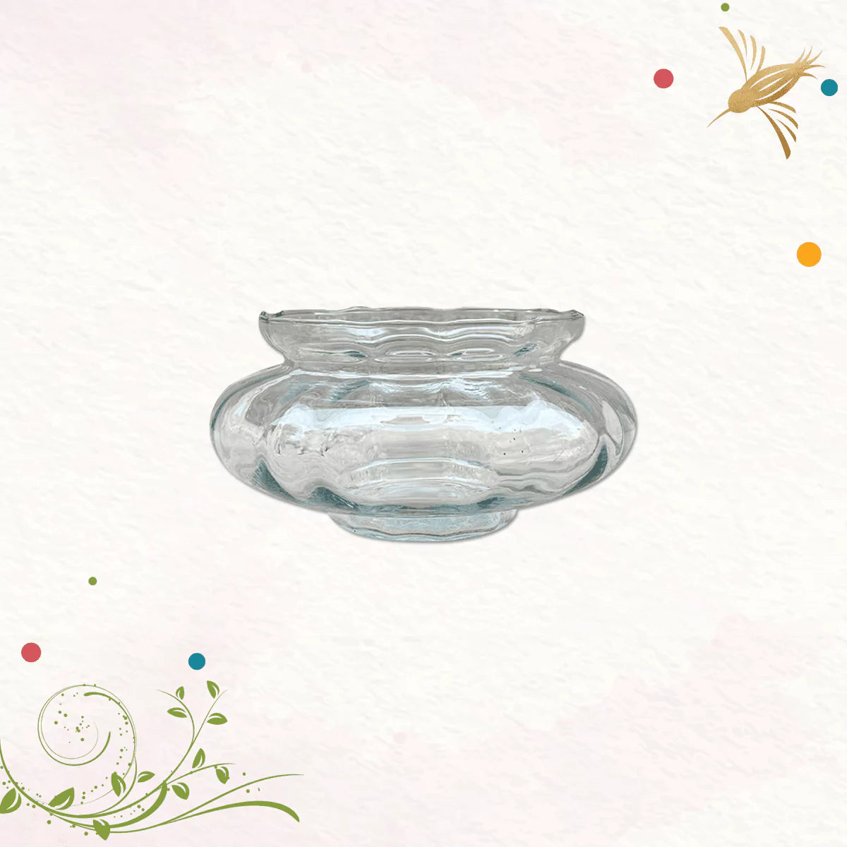 Transparent Vintage Flat Globe Glass Vase